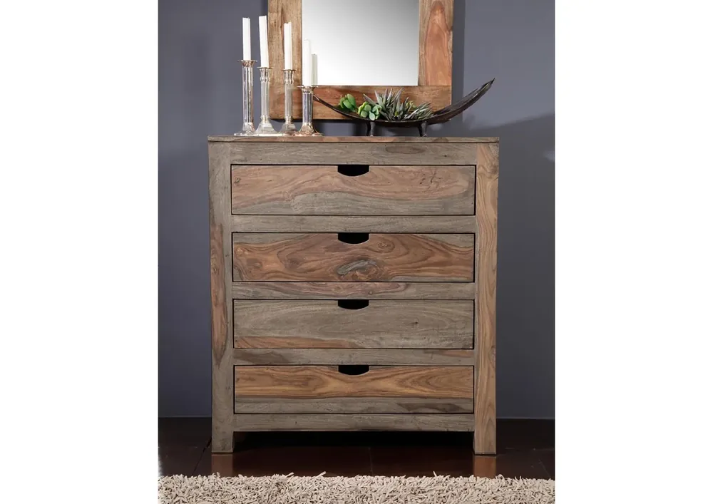 Kommode Sheesham 85x42x95 grau geölt NATURE GREY #85 Angebot