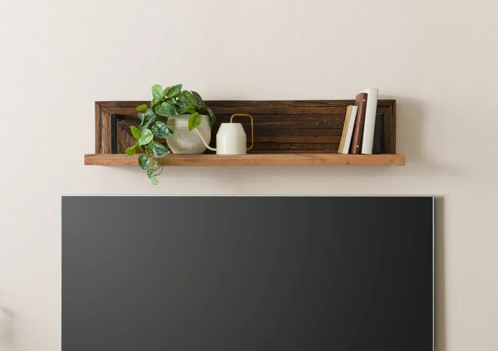 Wandregal Altholz 118x20x25 natur lackiert LYON #140 Bestseller
