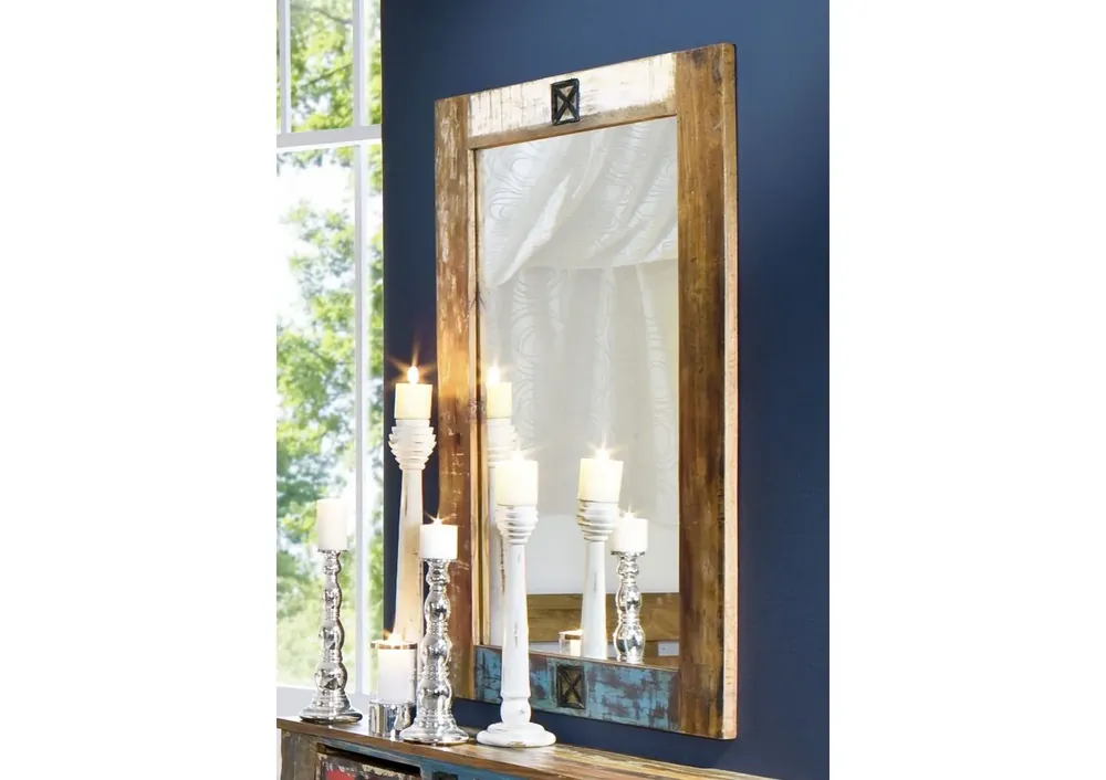 Spiegel Altholz 120x80x3 mehrfarbig lackiert NATURE OF SPIRIT #04 Neue Ware
