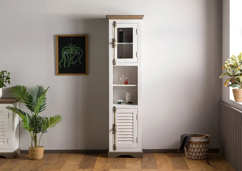 Hochschrank Mango 50x35x195 weiß lackiert TOULOUSE #130 Markenware
