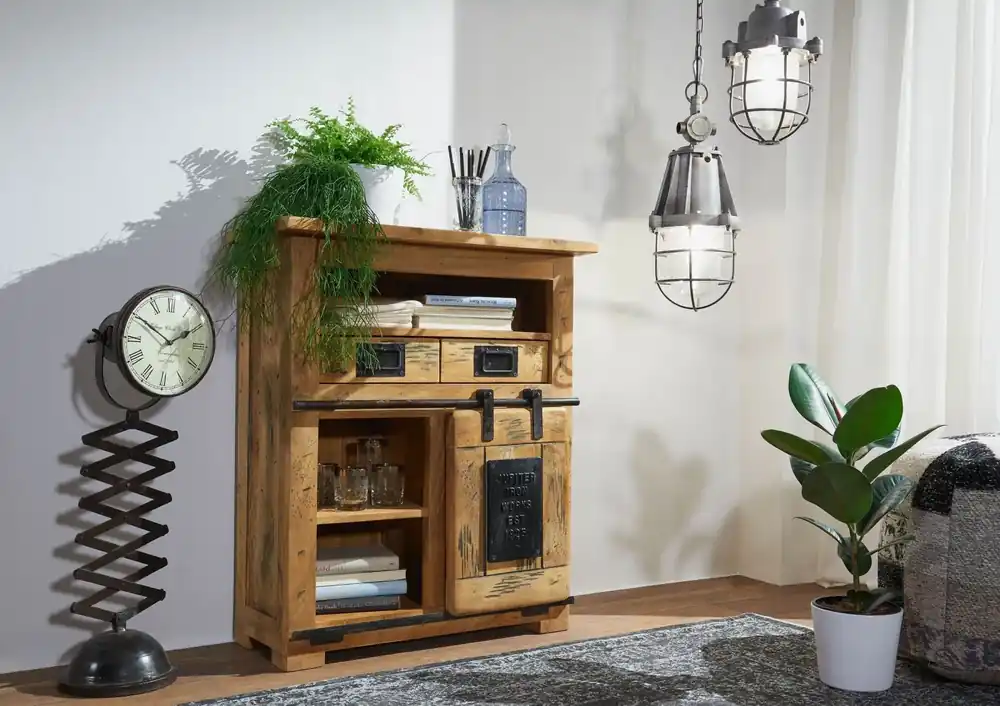 Kommode Mango 75x36x90 natur lackiert RAILWAY #152 Sofort Bestellen