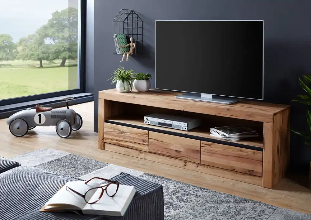 TV-Board Wild-/Zerreiche 165x42x55 natur geölt MONTREUX #104 Markenware