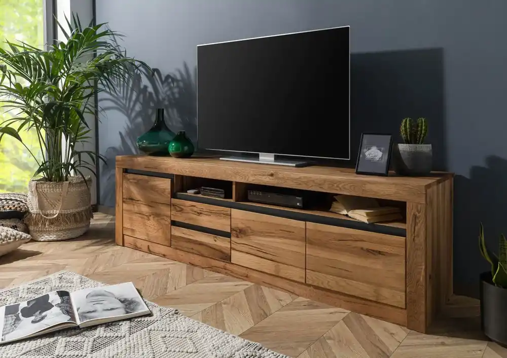 TV-Board Wild-/ Zerreiche 185x45x55 Eiche natur geölt MONTREUX #130 Saisonangebot