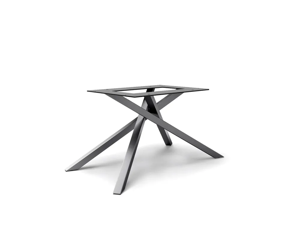 Kreuzgestell Rechteck Edelstahl Graphit für Tischplatten ab 200 cm Neue Ware