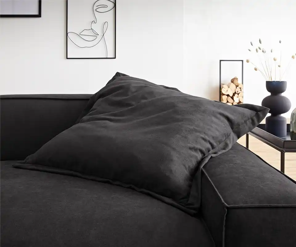 Direktkauf Wurfkissen Sirpio XL 85x85 Mikrofaser Schwarz
