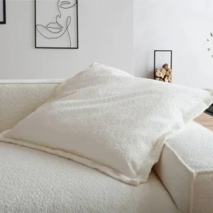 Abverkauf Wurfkissen Sirpio XL 85x85 Bouclé Creme-Weiß