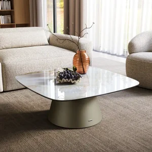 Couchtisch Edge Boot 90x90 cm Keramik Onyx Pearl Borna Effektfinish Titan Preisreduziert