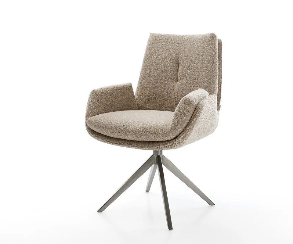 Knallerangebot Drehstuhl Clea-Flex Bouclé Schlamm Kreuzgestell breit Graphit 360° drehbar Wippfunktion