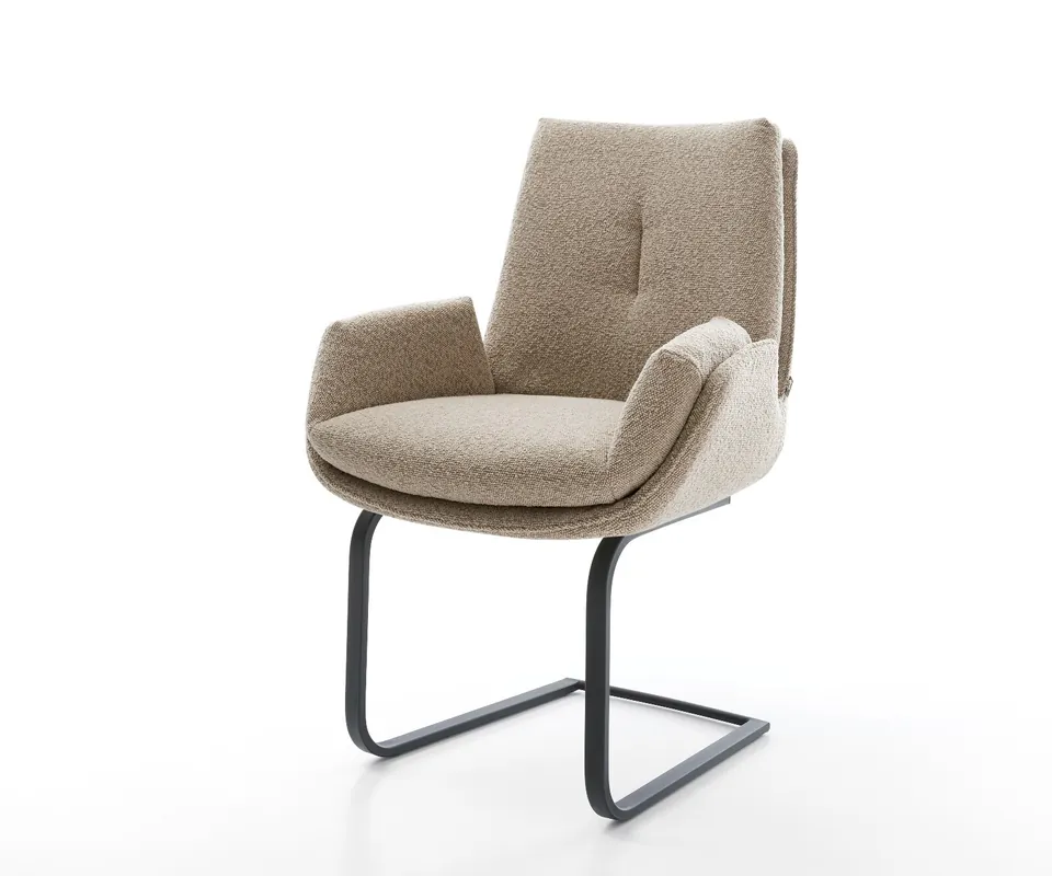 Nur Heute Freischwinger Clea-Flex Bouclé Schlamm Freischwinger flach Schwarz