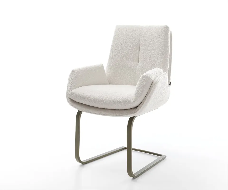 Freischwinger Clea-Flex Bouclé Creme-Weiß Freischwinger flach Effektfinish Titan Angebot