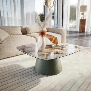 Couchtisch Edge Boot 90x90 cm Keramik Patagonia Poliert Borna Effektfinish Titan Begrenztes Angebot