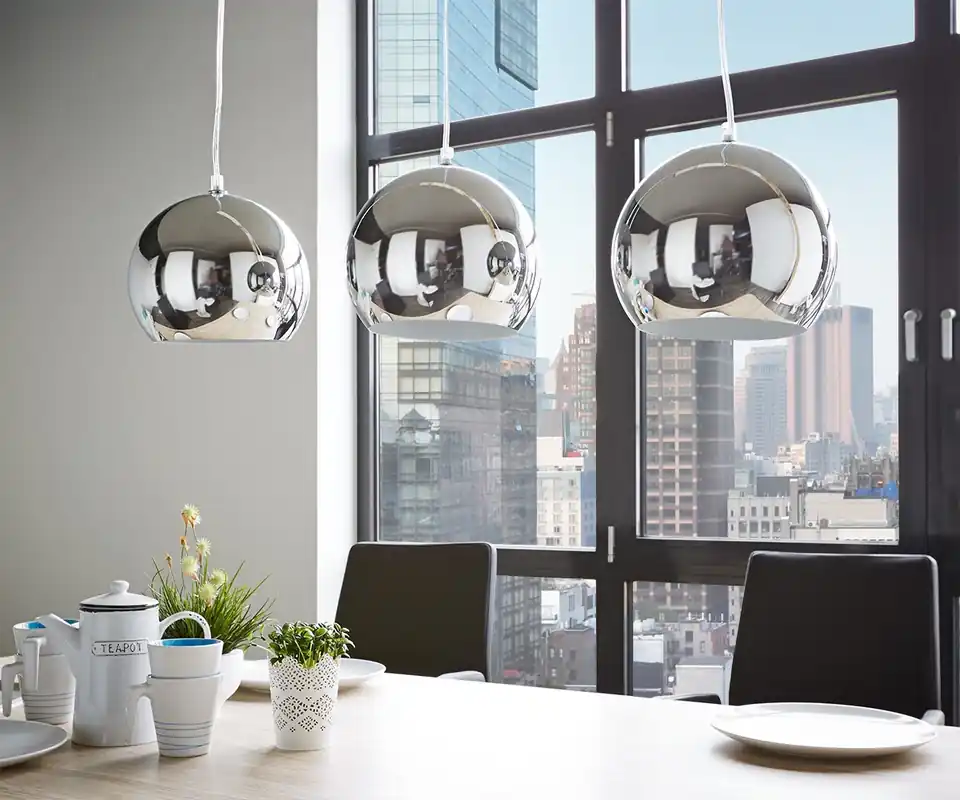 Sofort Bestellen Deckenleuchte Pentola 75 cm Chrom Silberfarben Metall