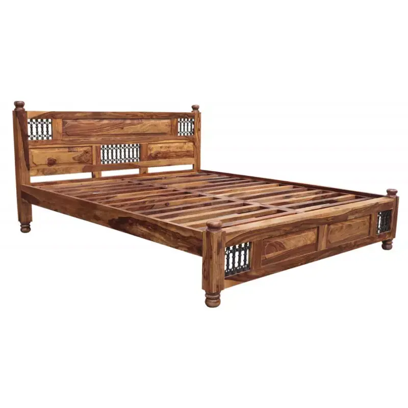 Bett Jali 180x200 aus indischem Sheesham-Massivholz Versand Am Gleichen Tag