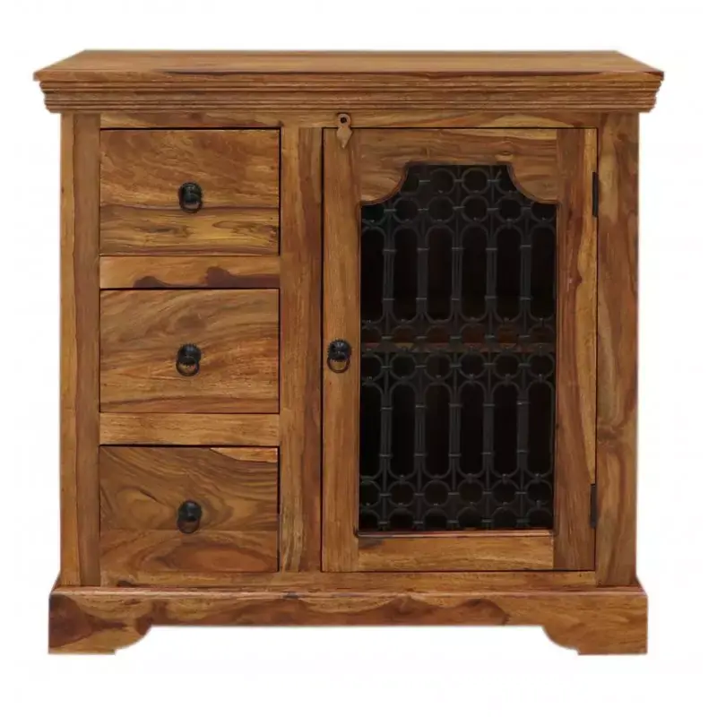Schneller Versand Kommode Jali 90x90x45 aus indischem Sheesham-Massivholz