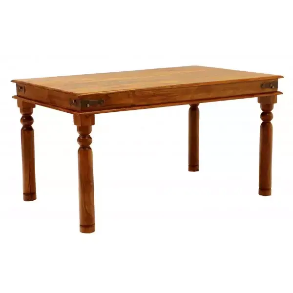 Garantierte Lieferung Esstisch Jali 140x90 aus indischem Sheesham-Massivholz