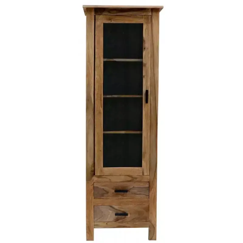Vitrine Rami 60x180x45 aus indischem Sheesham-Massivholz Markenware