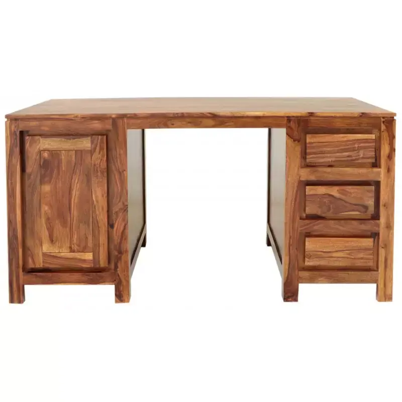 Geprüft Schreibtisch Gani 160x76x80 aus indischem Sheesham-Massivholz
