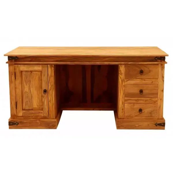 Neu Schreibtisch Jali 160x76x80 aus indischem Sheesham-Massivholz