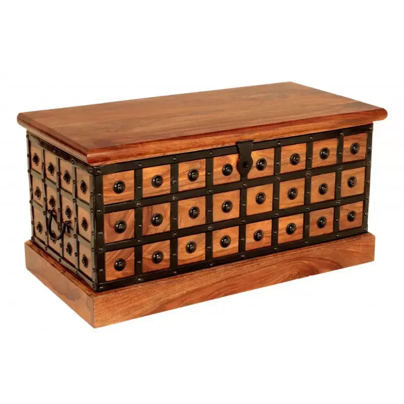 Wochenendangebot Truhe Jali 90x45x45 aus indischem Sheesham-Massivholz