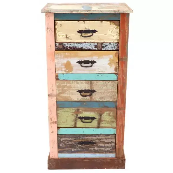 Zertifiziert Kommode Retro 60x120x45 aus recyceltem Mangoholz