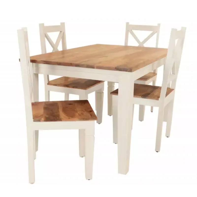 Wochenendangebot Esszimmerset Retro für 4 Personen aus Mangoholz