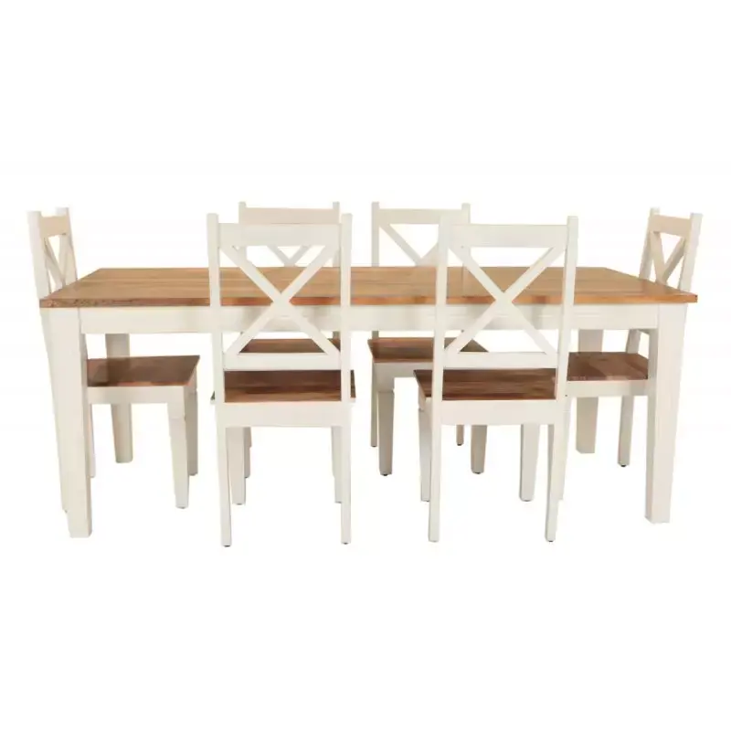 Top-Angebot Esszimmerset Retro für 6 Personen aus Mangoholz