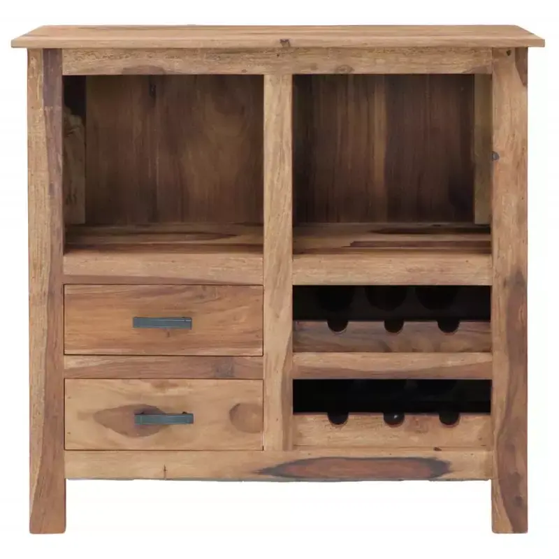 Expressversand Barschrank Rami 90x90x35 aus indischem Sheesham-Massivholz