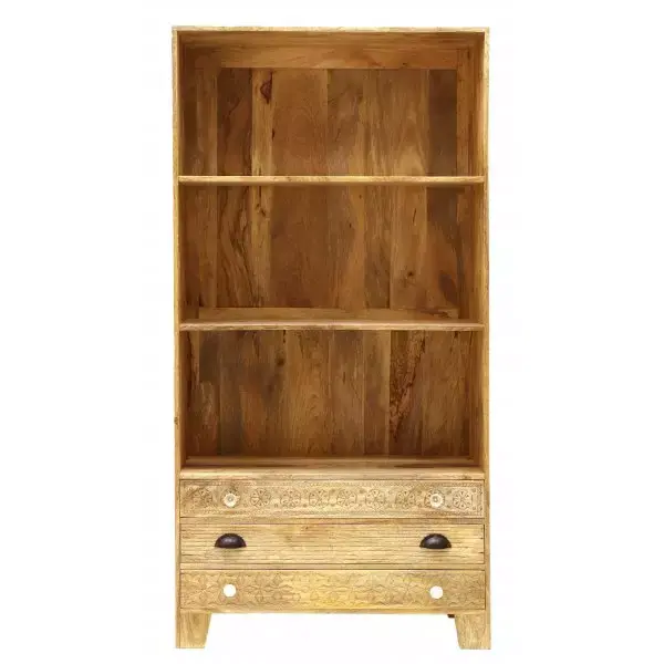 Bücherregal Manu 90x180x35 aus Mangoholz Bestpreis