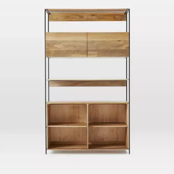 Günstig Bücherregal Gita 130x213x35 aus Mango-Massivholz
