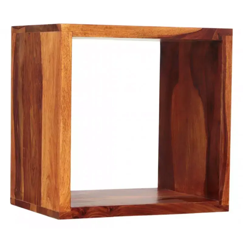 Wandregal Gani 40x40x30 aus Sheesham-Holz Preisreduziert