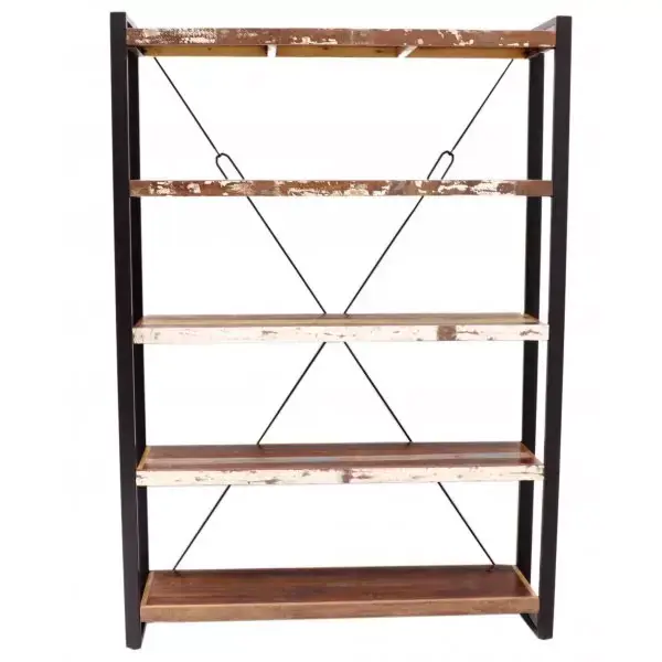 Sofort Bestellen Bücherregal Retro 140x200x35 aus recyceltem Mangoholz