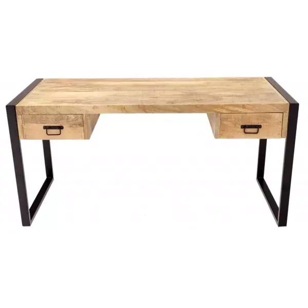 Schnäppchen Schreibtisch Retro 160x76x70 aus indischem Mango-Massivholz