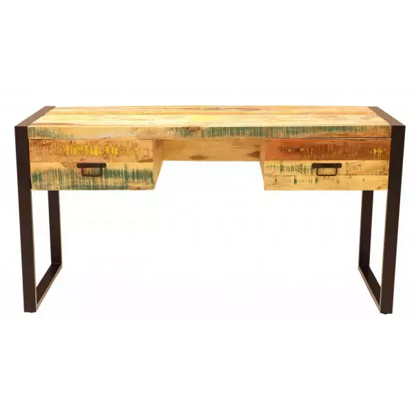 Expressversand Schreibtisch Retro 160x76x70 aus recyceltem Mangoholz