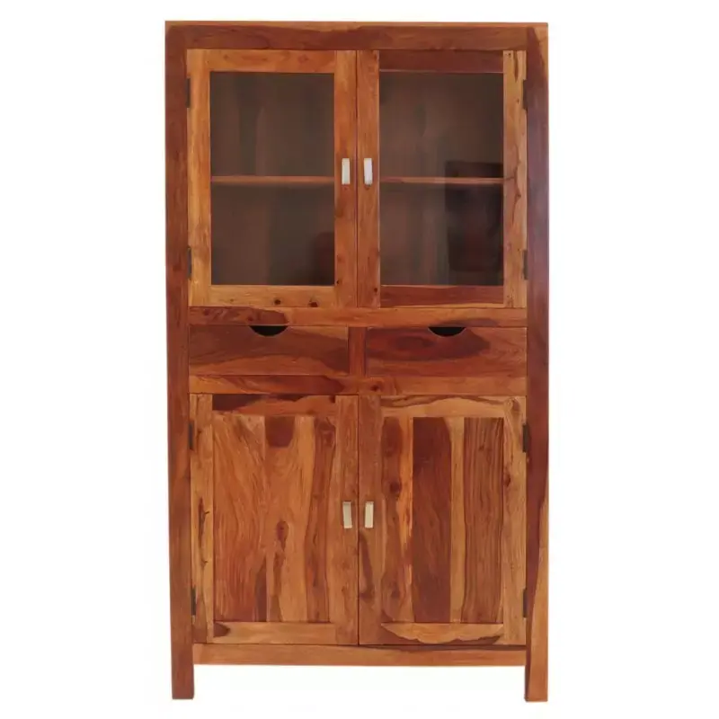 Vitrine Amba 100x180x45 aus indischem Sheesham-Massivholz Top-Seller