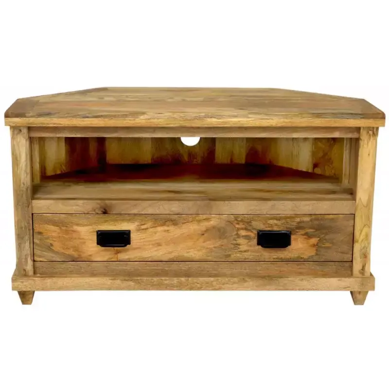 Fernseh-Ecktisch Devi 110x60x50 aus Mangoholz Preisknaller