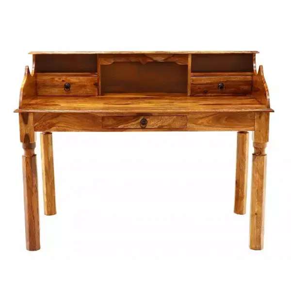Preis Gesenkt Schreibtisch Jali 130x100x70 aus indischem Sheesham-Massivholz