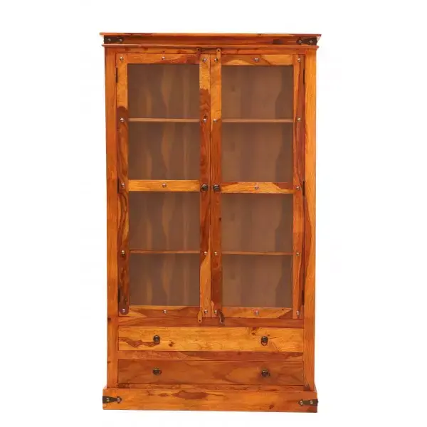 Vitrine Jali 100x200x45 aus indischem Sheesham-Massivholz Expressversand