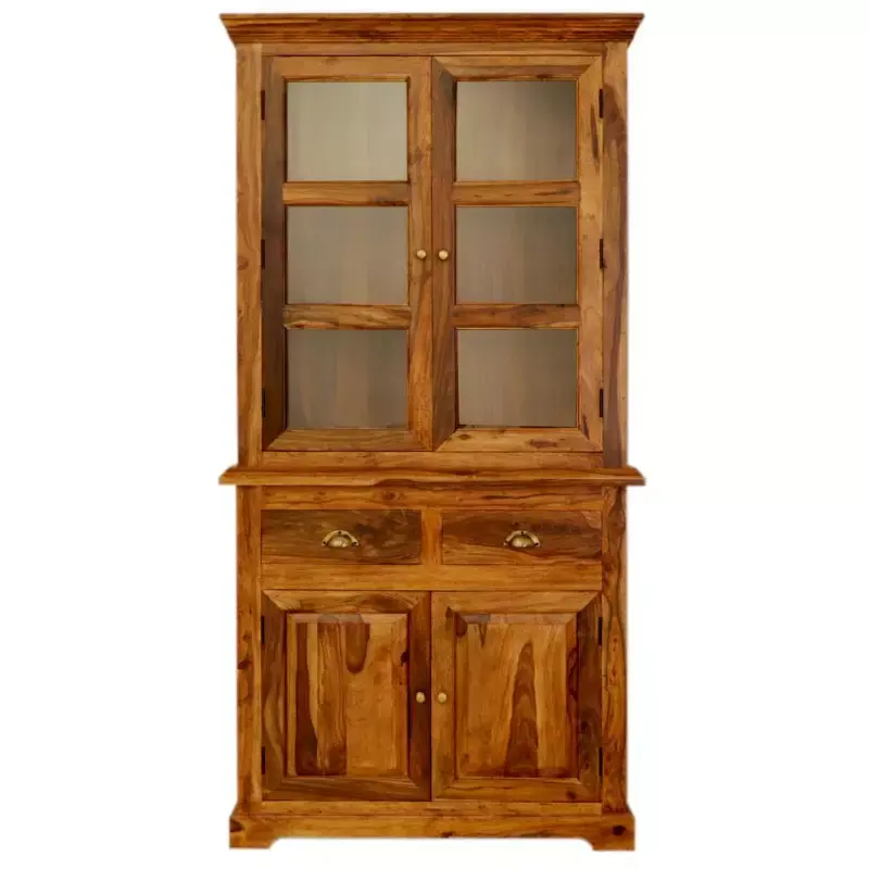 Vitrine 100x200x45 aus indischem Sheesham-Massivholz Finale Aktion