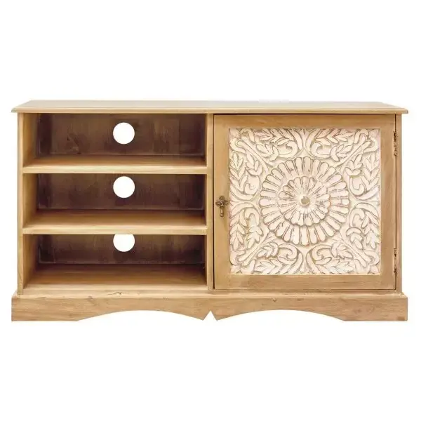 Fernsehtisch Sita 120x60x45 aus indischem Mango-Massivholz Top-Preis