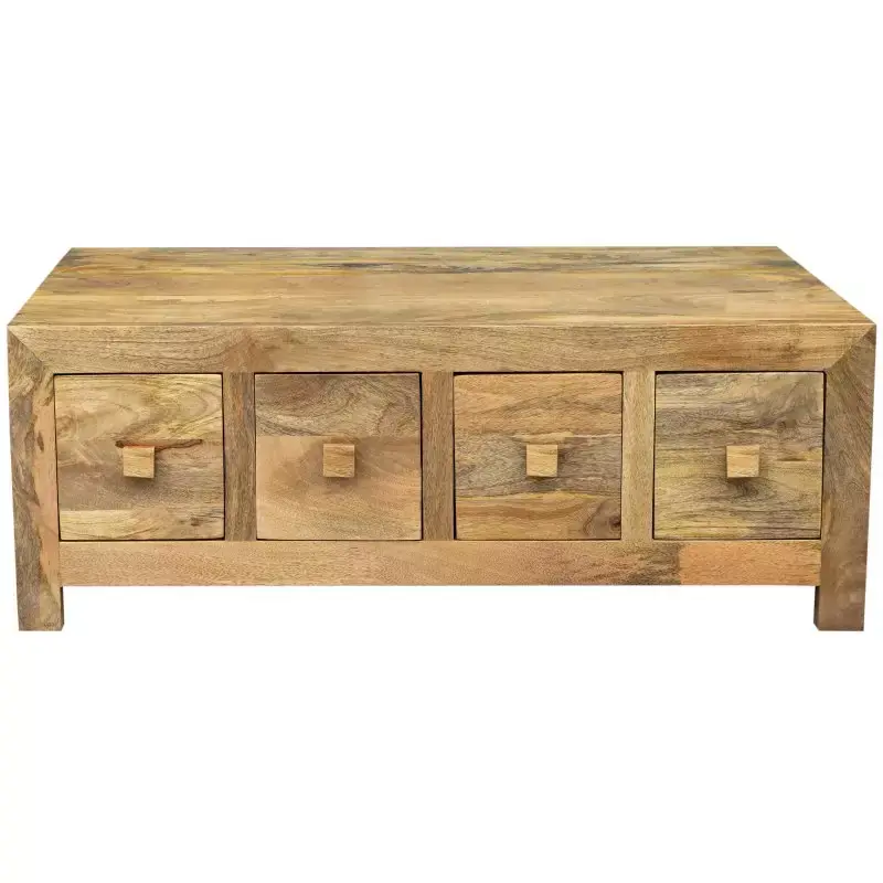 Garantierte Lieferung Couchtisch Hina 110x40x60 aus Mangoholz