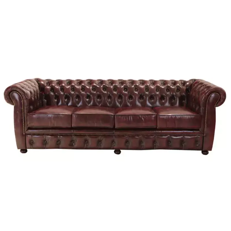 Viersitzer-Sofa Chesterfield Liverpool aus echtem Rindsleder New Red Jetzt Kaufen