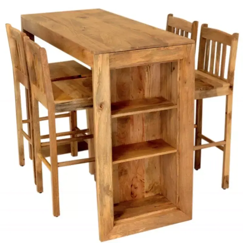 Angebot Bar-Esstisch 140x110x60 aus indischem Mango-Massivholz