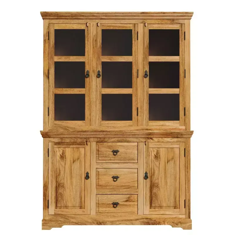 Vitrine Guru 140x200x45 aus Mangoholz Versand Am Gleichen Tag