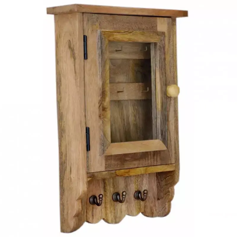 Schlüsselschränkchen Devi 35x50x10 aus indischem Mangoholz Schneller Versand