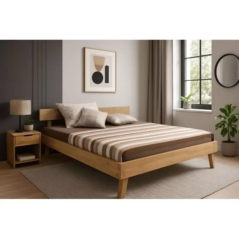 Versand Am Gleichen Tag Bett 180x200 cm mit Kopfteil aus Mangoholz