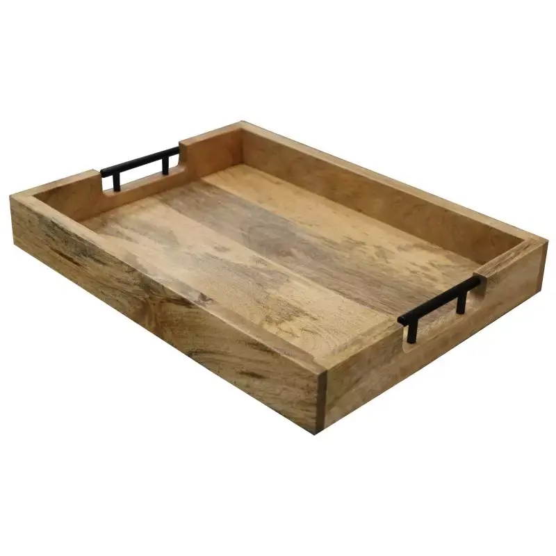 Top-Angebot Tablett 40x5x30 aus indischem massivem Mangoholz