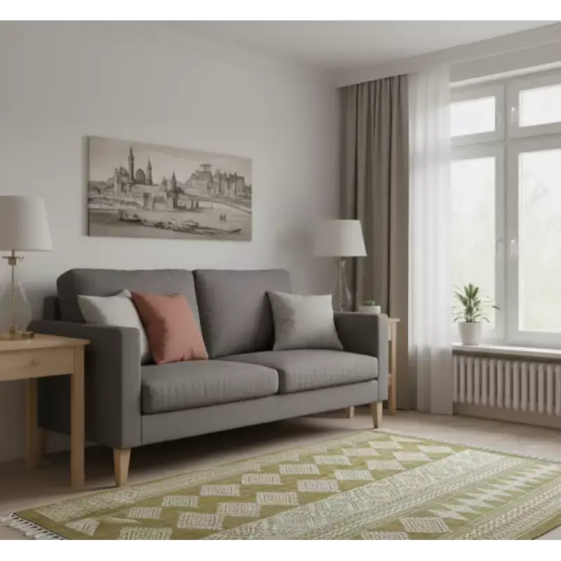 Teppich LEURA 120 x 180 cm aus reiner Baumwolle Schneller Versand