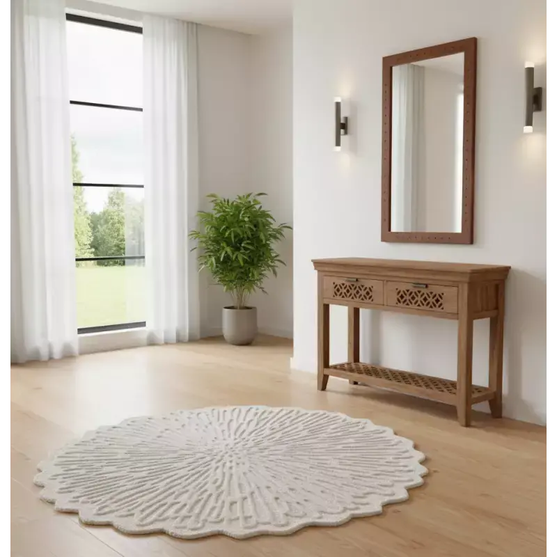 Teppich ASKART 150 × 150 cm aus reiner Wolle Neu Im Sortiment