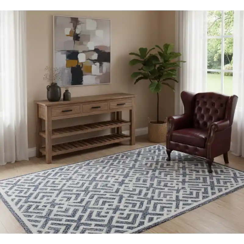 Sonderaktion Teppich BOESMAN-III 190 × 290 cm aus echter Wolle und Baumwolle